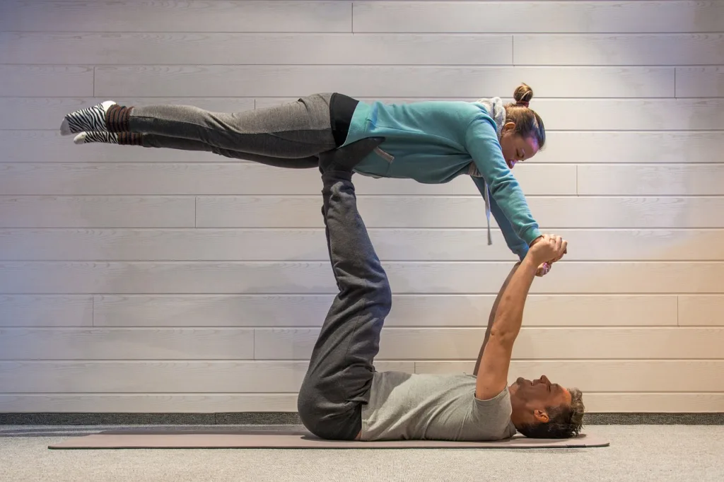 acro yoga plank pose